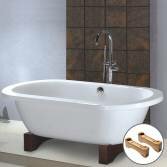 Victoria Traditional Flat Bath with Light Oak Feet, Small 